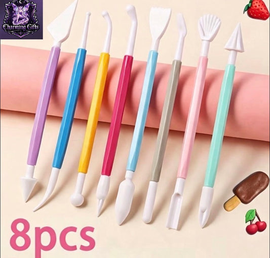 8pcs Marie's Air Dry Clay Tools for Adults - Complete Pottery & Polymer Clay Sculpting Kit with Shaping, Smoothing,, Joining & Texturing Tools - Ideal for DIY, Polymer Clay Creations - Suitable for Artists & Craft Lovers, Gift (Assorted Colors)