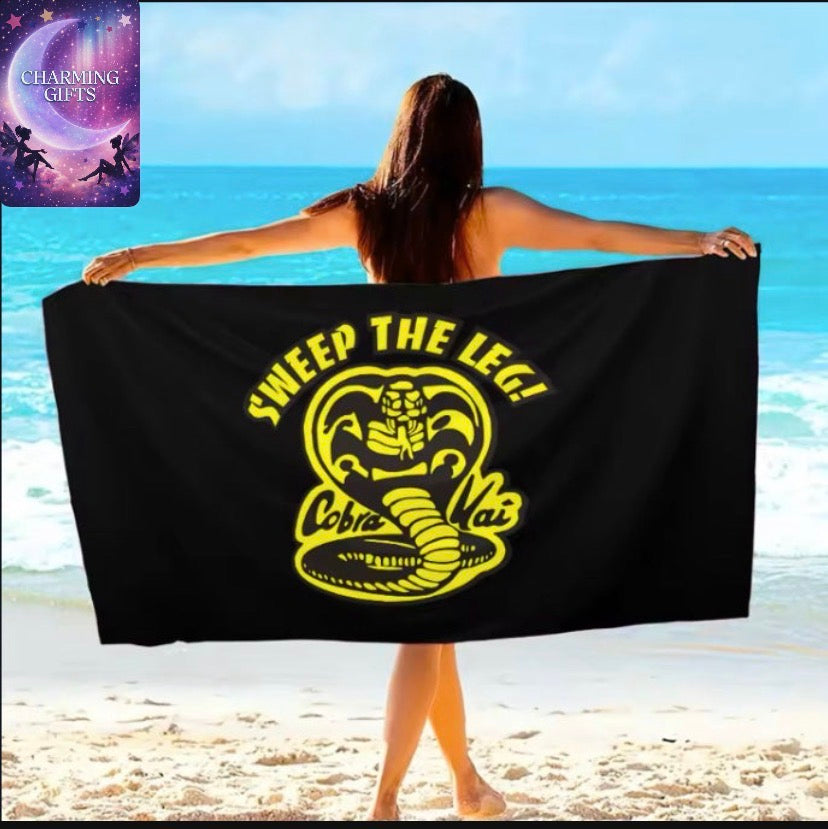Cobra Kai Snake Towel Beach Towel Outdoor Water Sports Swimming Bath Towel Quick-drying 30x30Cm