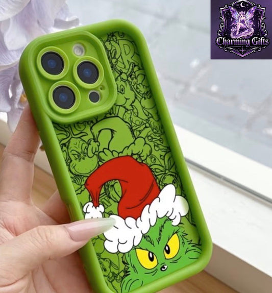 Phone Case: 2D Printed Solitary Cartoon Grinch Phone Case Suitable for iPhone 18 17 17e 16e 16 15 14 13 12 11 Mini Pro Max Air X XR XSMAX 8 7 Plus Sky Eye Stair Soft TPU Back Cover