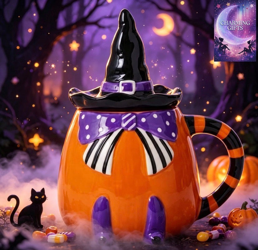 1pc Ceramic Witch Brew Black Coffee Mug Ceramic Cauldron Mug and Lid, Perfect for Coffee, Tea, And Spooky Vibes! for Halloween