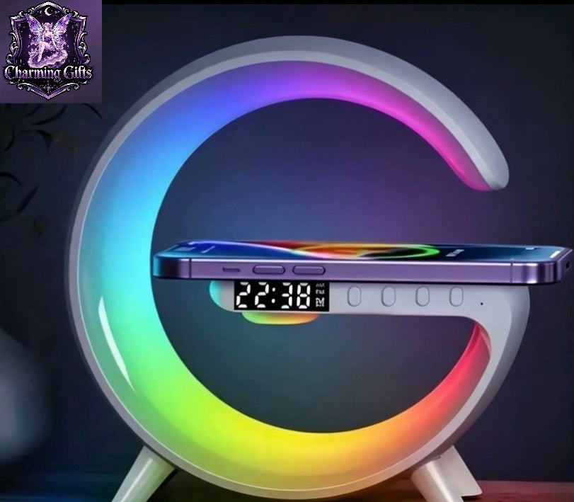 Wireless Speaker - Sunrise Alarm, RGB Rhythm Light, Fast Charging | Tabletop 5.1 Surround Sound, 300mAh Battery, 5-10W Output