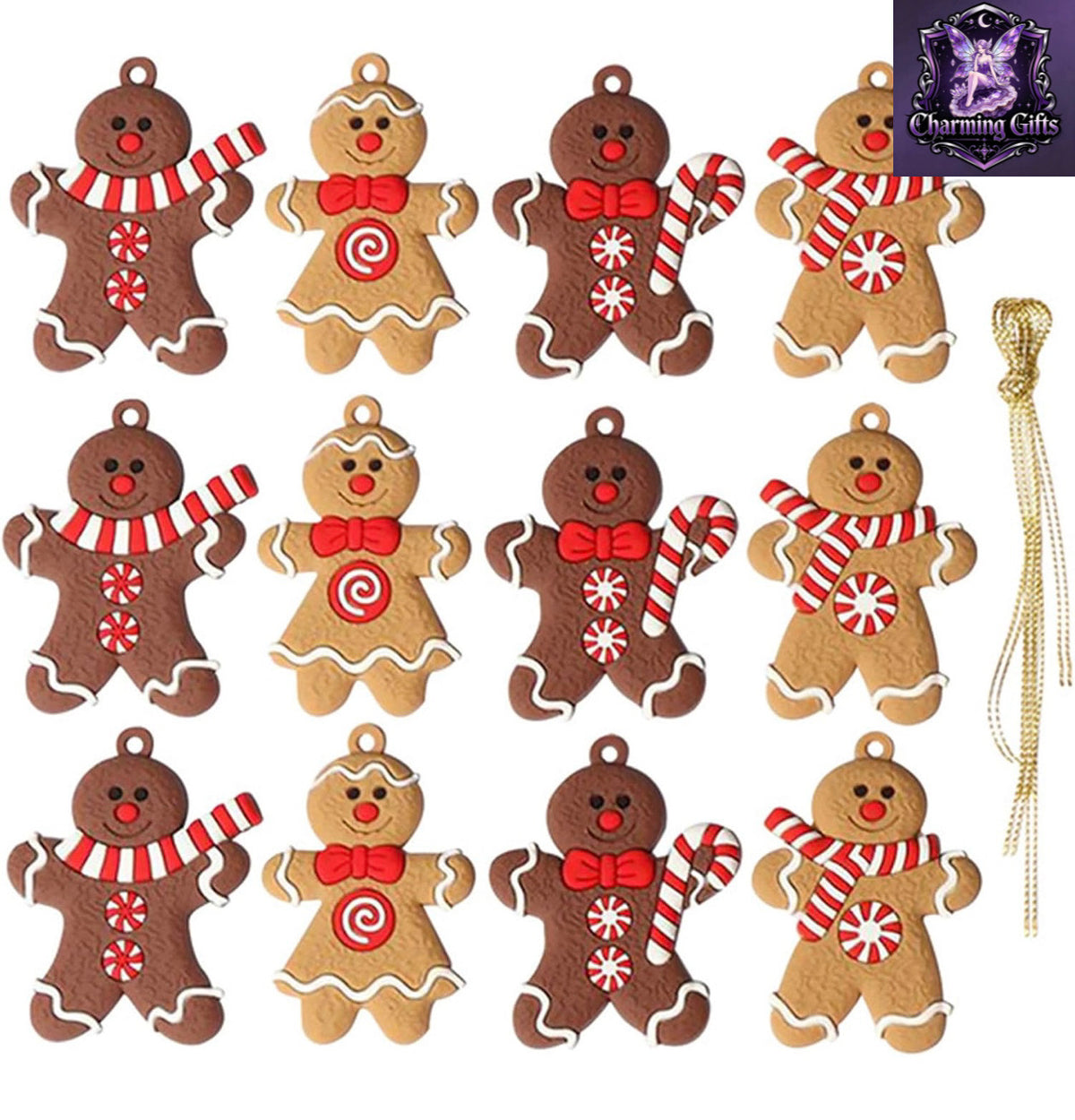 🍪🎄 GINGERBREAD FRIENDS — SET OF 12 CHRISTMAS DECORATIONS! 🎄🍪
