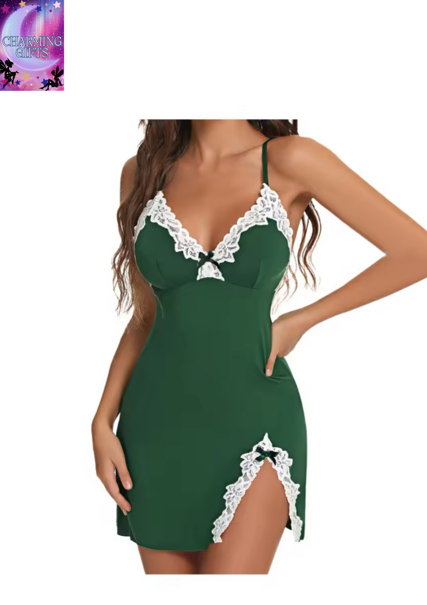 Women's Sexy Lace Pajamas Summer Night Sexy Pajamas V-Neck Full Non-Slip Babydoll Underwear Nightgown