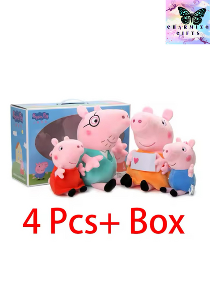 4Pcs/Set Peppa Pig Set Plush Toys George Pig Family Plush Doll Holiday Party Decoration Children's Toys Christmas Gifts