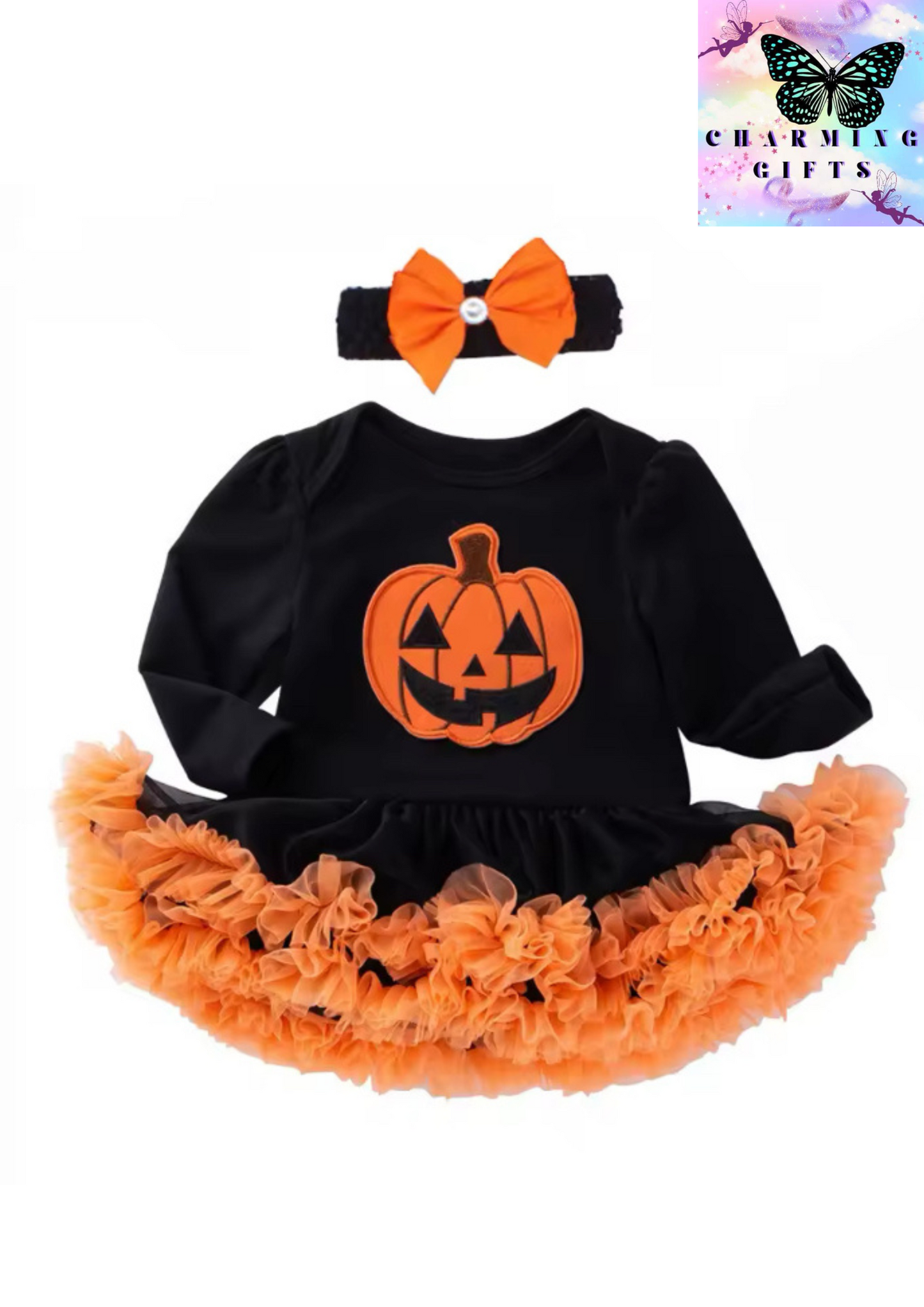 pumpkin dress My first 0-24M Baby girl kids costume Pumpkin clothes Newborn romper Infant tutu dress outfit Cosplay Bodysuit Toddler Halloween Clothing