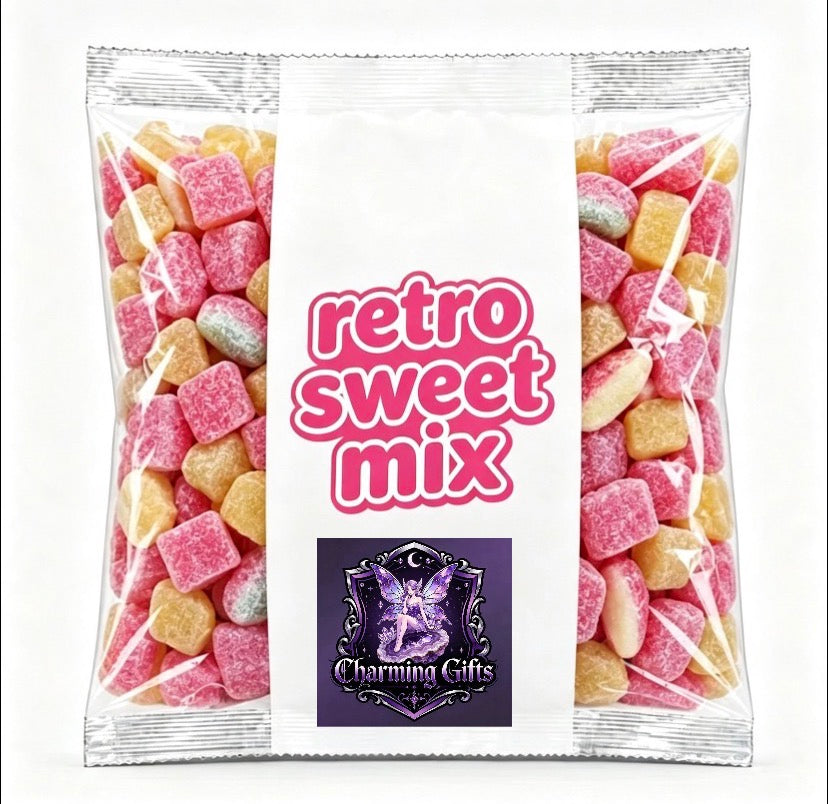 Retro Boiled Sweet Mix 1kg Cola Cubes, Pineapple Cubes, Rosy Apples & Rhubarb & Custard All In One Mix!