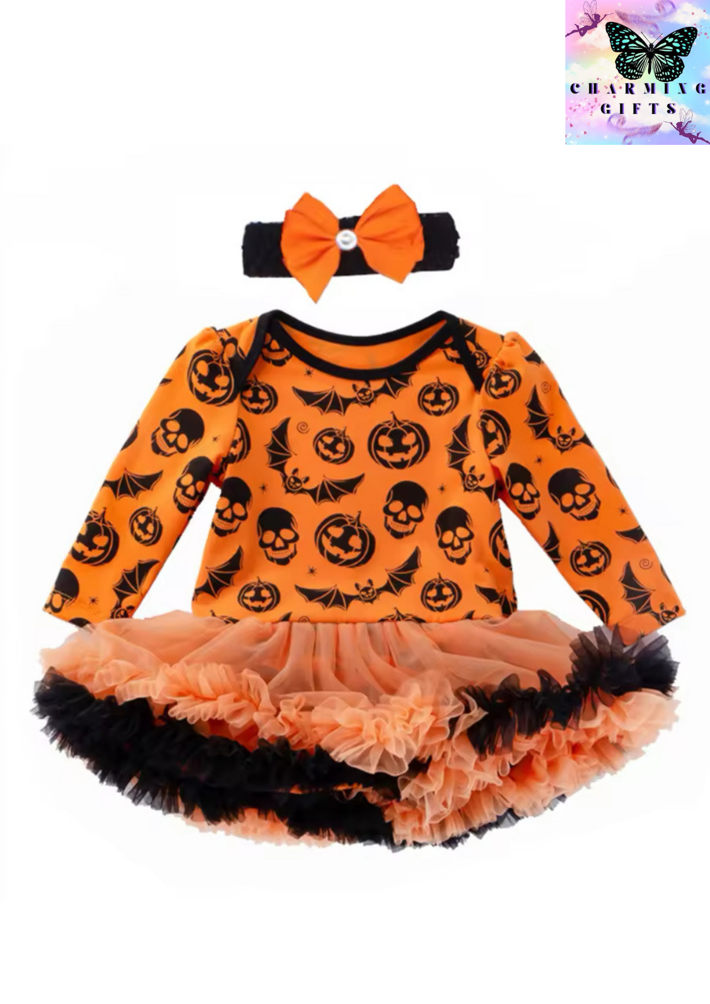 Orange pumpkin dress  My first 0-24M Baby girl kids costume Pumpkin clothes Newborn romper Infant tutu dress outfit Cosplay Bodysuit Toddler Halloween Clothing