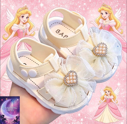 Girl's Sandals Summer Soft Sole Wrap-around Shoes for Toddler Girls Outdoor Walking Princess Sandals
