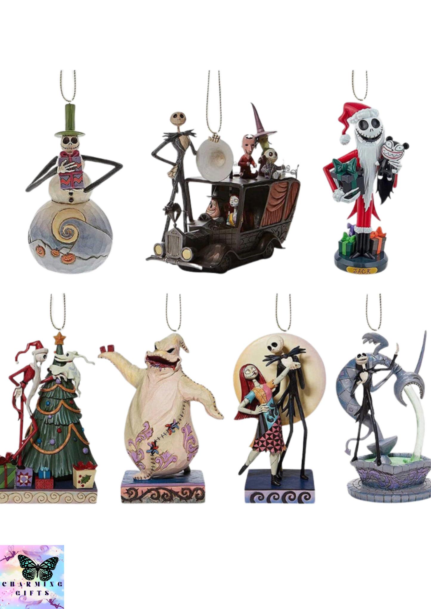 The Nightmare Before Christmas Jack &Sally on Tombstone Xmas Tree Pendant