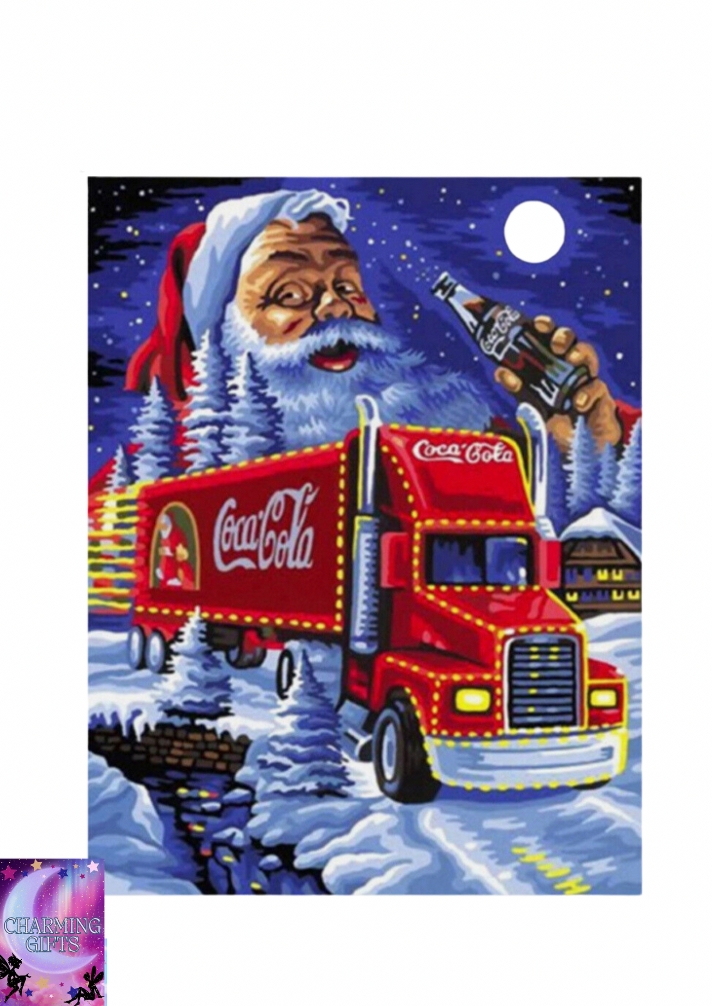 5D DIY Art-Full Drill Snow Santa Truck Diamond Painting Cross Stitch Xmas Craft