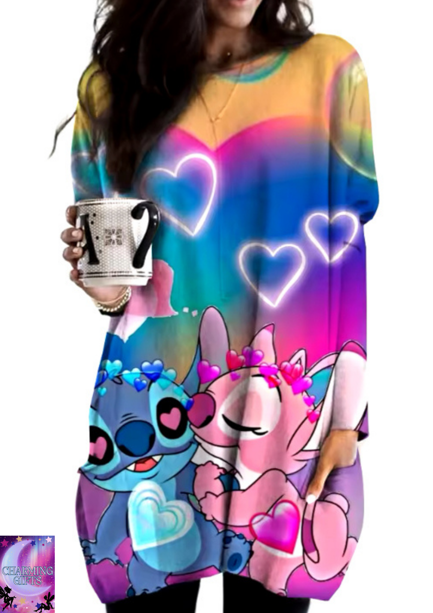 Disney's Lilo & Stitch Women's Long Sleeve T-shirt Autumn Casual Cute New Youth Women's Wear Y2k Kawaii 3D Printed High Quality