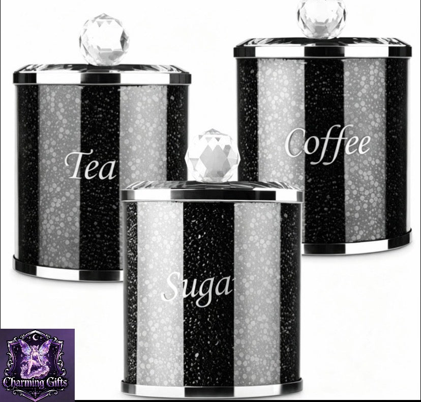 3-Piece Kitchen Storage Canisters with Lids, Easy to Clean Jars for Dry Goods