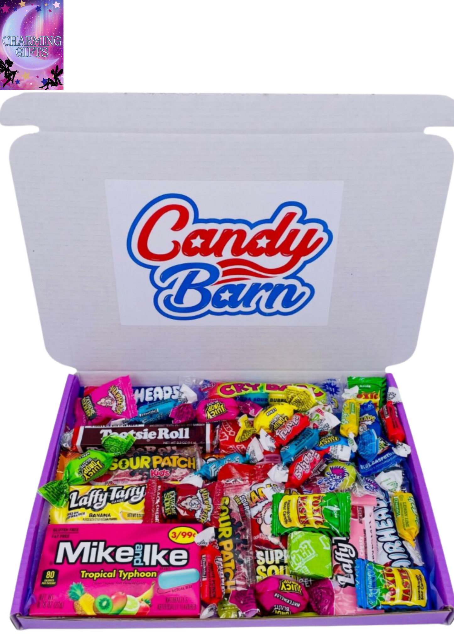 American Sweets Gift Box Candy Hamper Airheads Mike and Ike Warheads Personalise