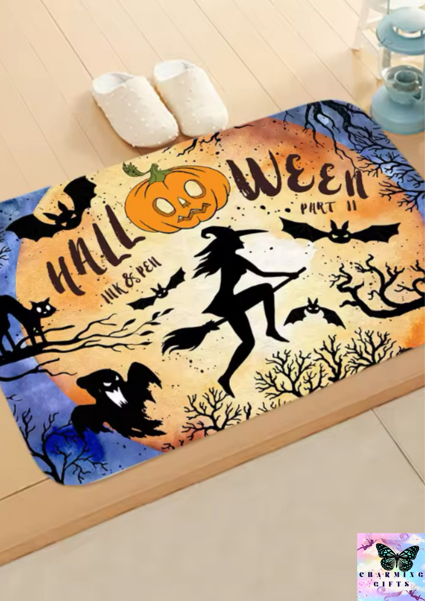 2024 Halloween Pumpkin Carpet Bedroom Bathroom Floor Mats Decorative Halloween Floor Mats