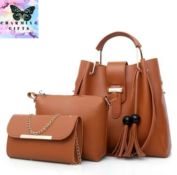 3pc Portable Women's Bag Fashion One-Shoulder Bucket Women's Bag