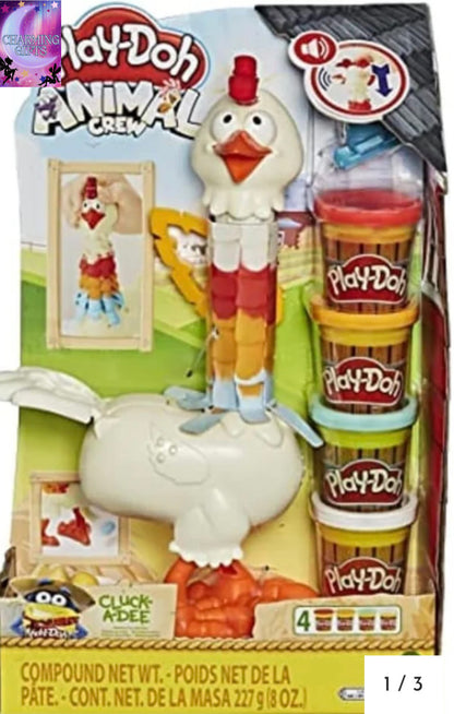 Play-Doh Animal Crew Cluck-A-Dee Feather Fun Chicken Toy Farm Animal Playset