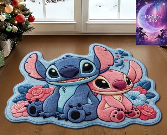 2D Flat Fiber Rug, 2D Flat Design Stitch Design Style, Soft Indoor Carpet for Home Decor, Bedroom Floor Mat, Christmas Decor Style, Fun Design, Bedroom Foot Mat, S