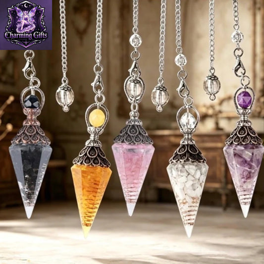 5PCS Vintage Pendulums Hexagonal Crystal Healings Stone, Crystals Pendant for Home Hanging Decor, Present