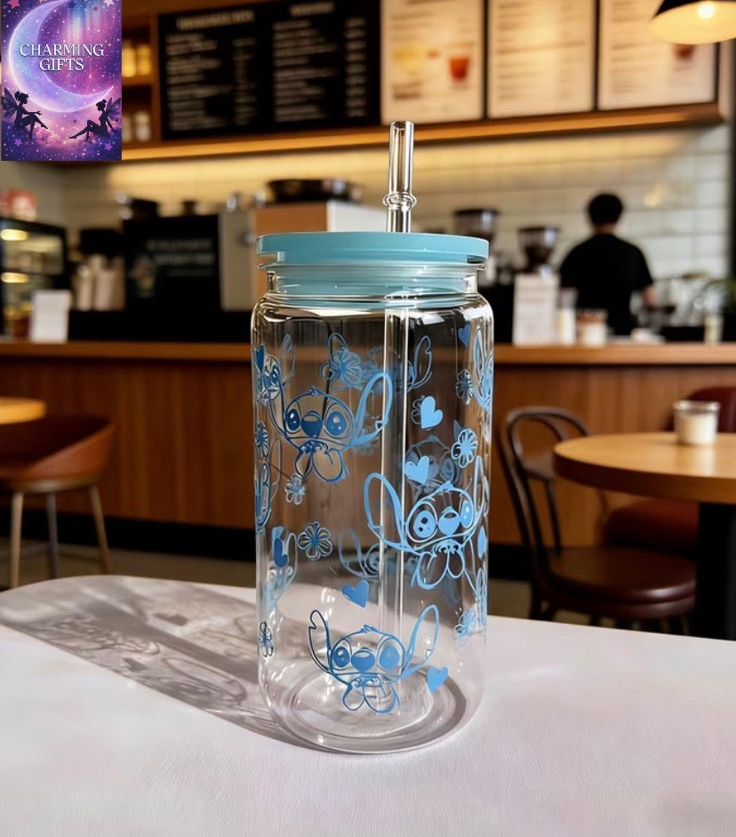2pc Disney 500ml/16oz Cute Car-Themed Water Bottle, Made of PC Material, Portable and Durable, with Straw, Leak-Proof, Can Hold Ice Cubes, Suitable for Daily Use, Ideal as a Birthday Gift, Valentine's Day Gift, or Back-to-School Gift