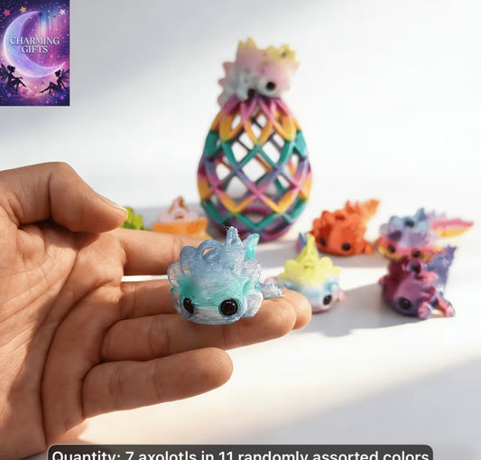 3D Printed Articulated Axolotl 7pcs