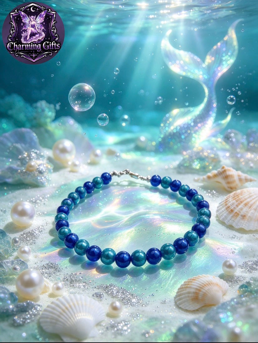 🌊 Under the Sea — Turquoise & Blue Handmade Bracelet 🧜‍♀️
