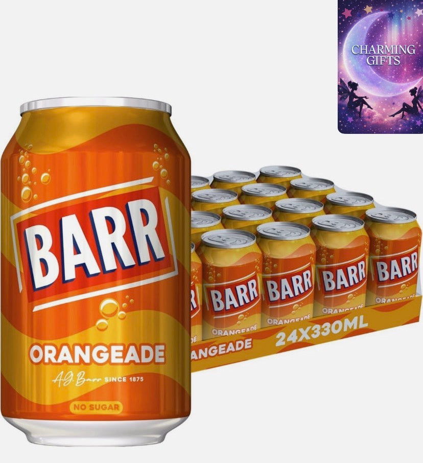 Orangeade 24 pack Fizzy Drink Cans, No Sugar, 24 x 330 ML