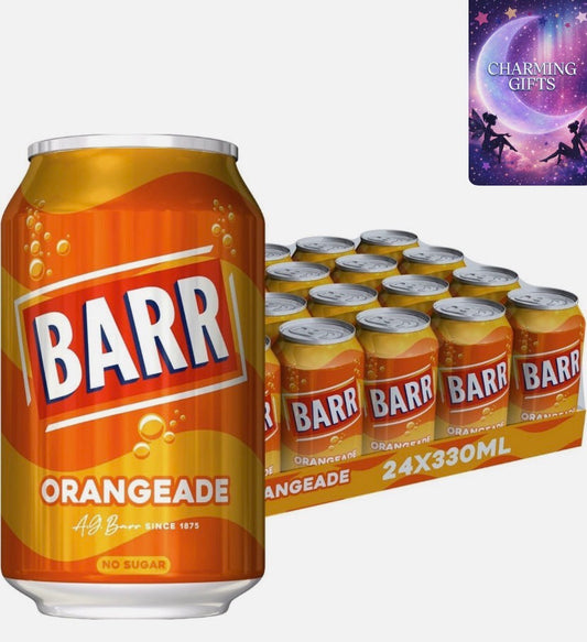 Orangeade 24 pack Fizzy Drink Cans, No Sugar, 24 x 330 ML