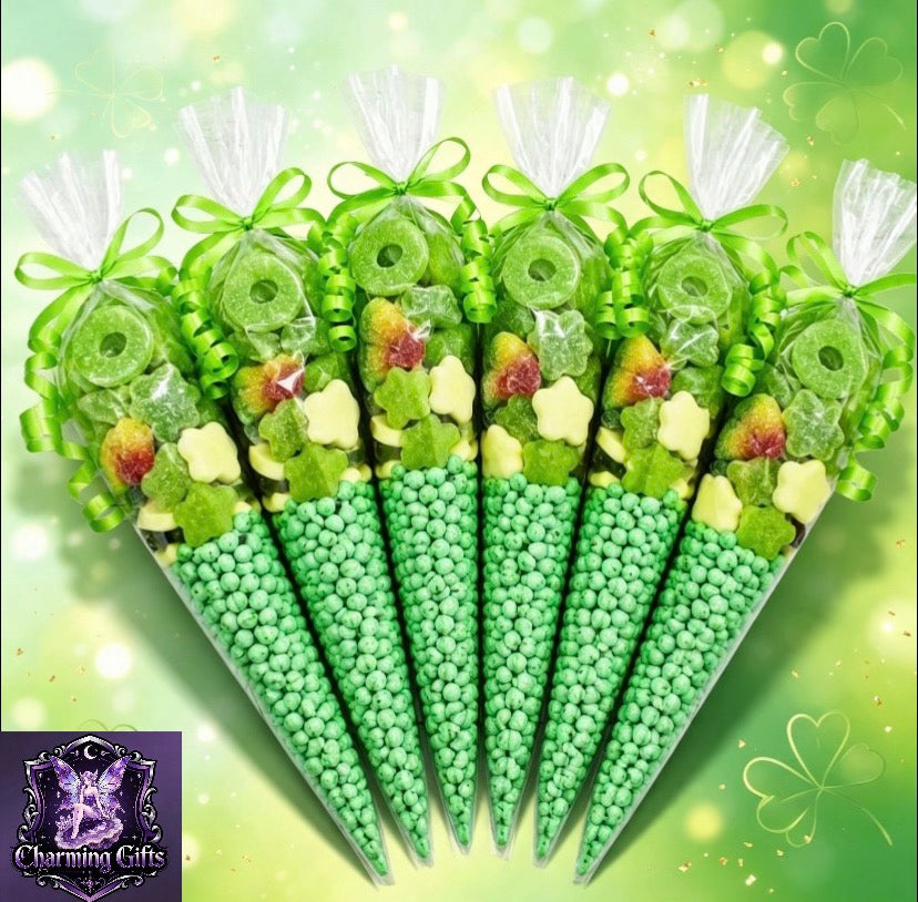💚 1pc Prefilled Sweet Shop Made Green Sweet Cone