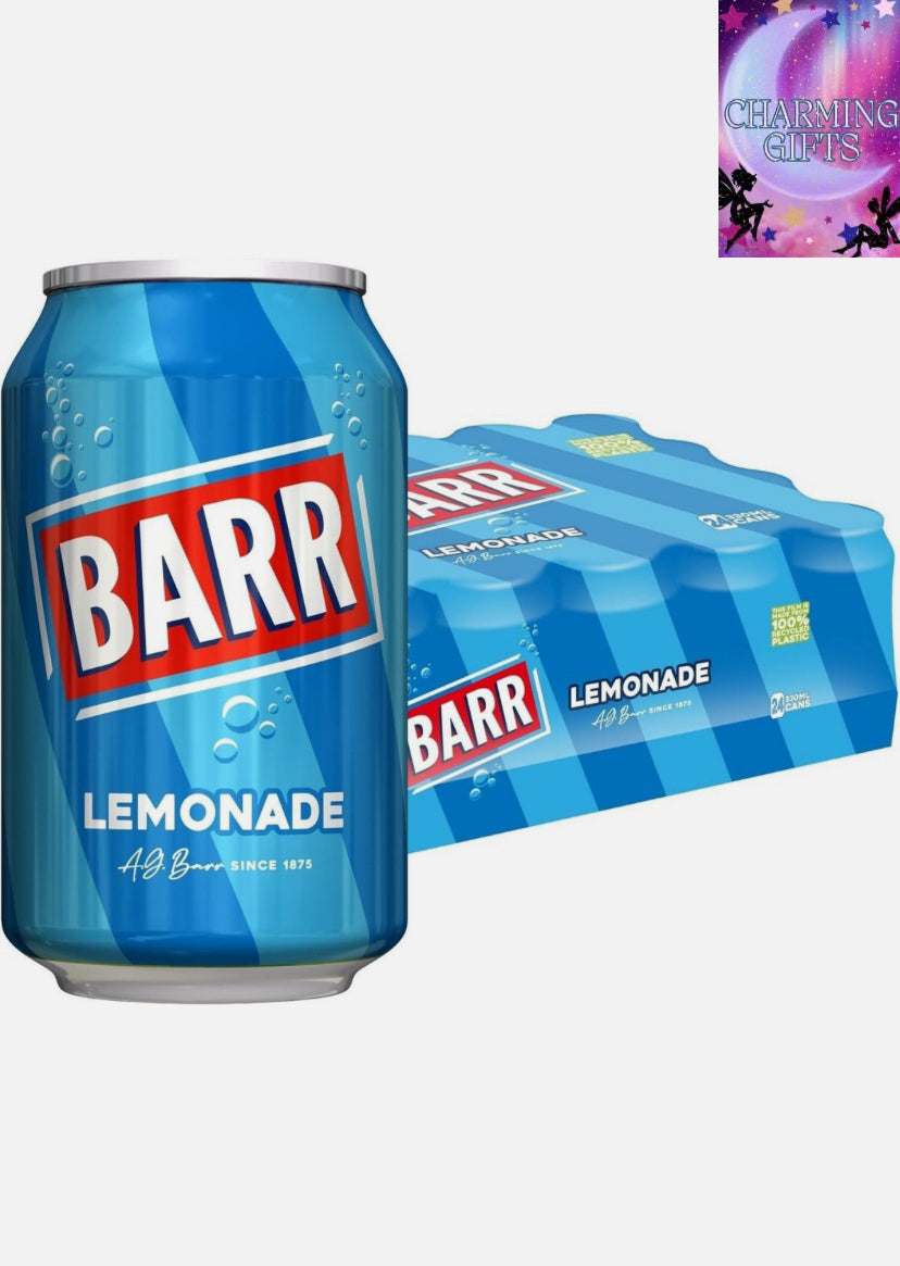Barr Lemonade 24 pack Fizzy Drink Cans, No Sugar, 24 x 330 ML