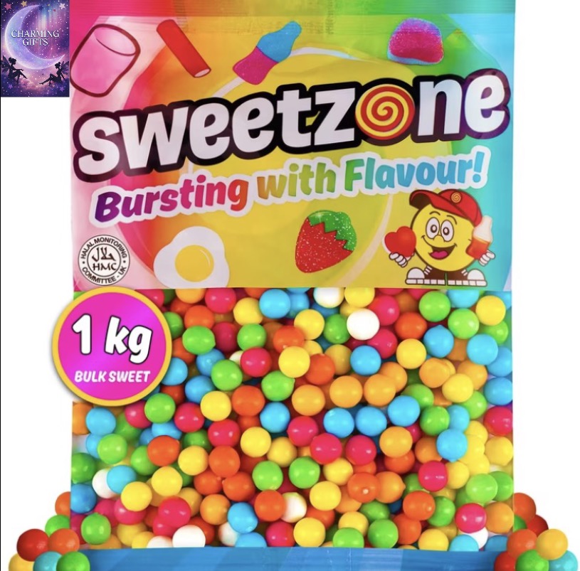Sweetzone Bubblegum Balls Sweet Bags 1kg