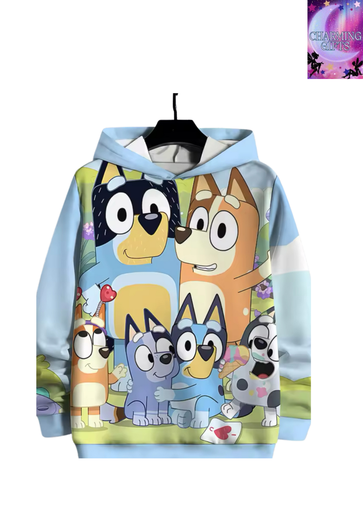 Blueys-Bingoed Blue Dog 3D Print All Seasons Children Casual Sweatshirt Cool Pullover Tops Unisex Clothes Boy Girl Hoodies