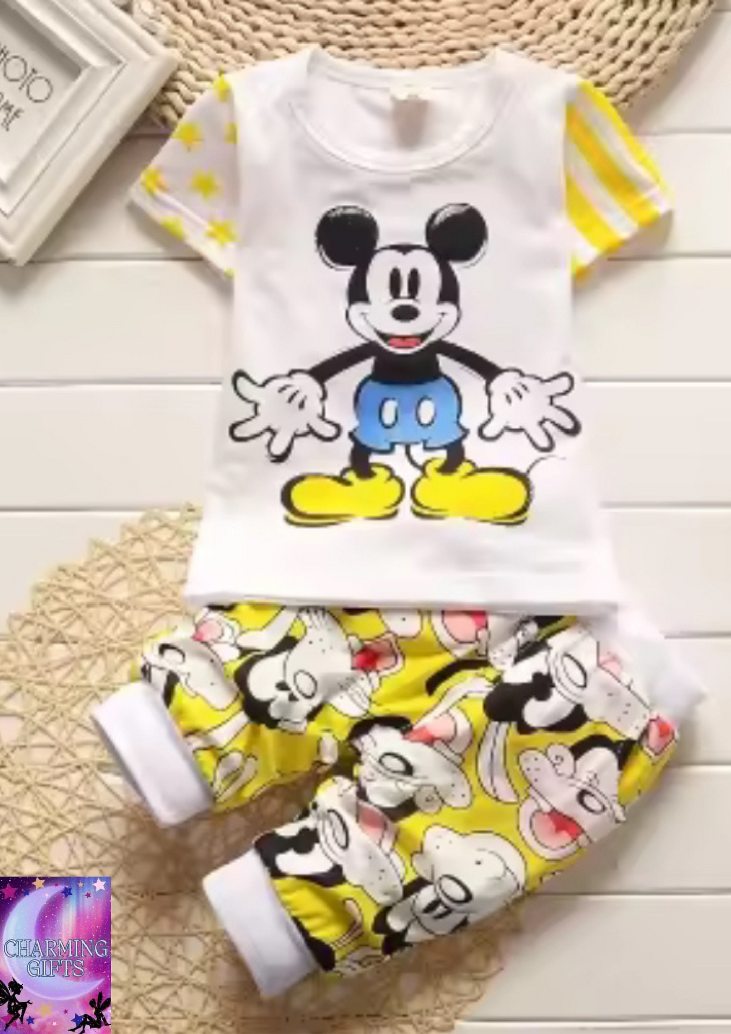 Summer Baby Boys Girls Mickey Mouse Clothing Sets Children Fashion Cartoon T Shirt+ Shorts Suit Toddle Kids Infant Sport Clothes