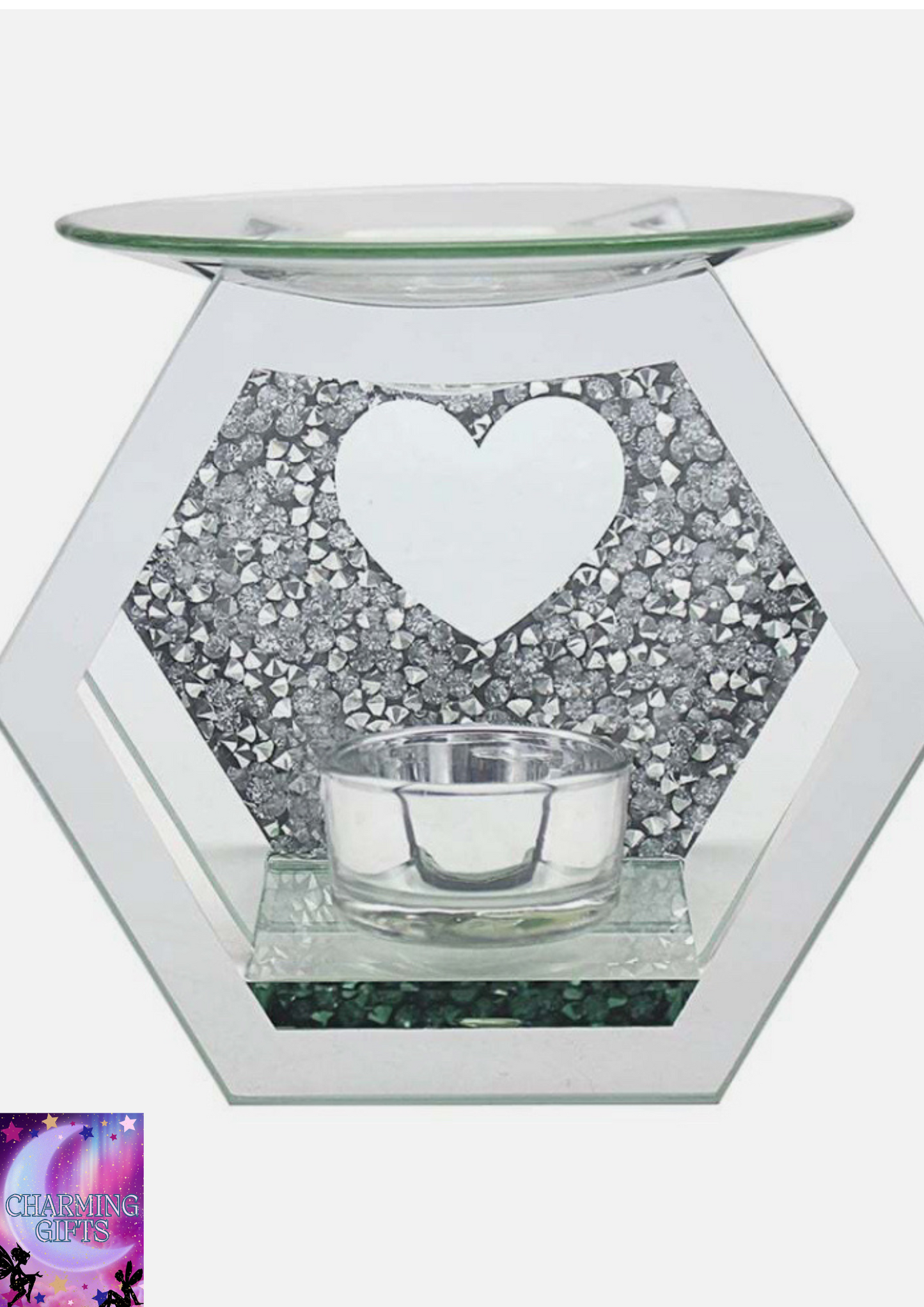 Glass Fragrance Oil Burner & Tealight Holder Candle Wax Melt Tart Warmer Gift