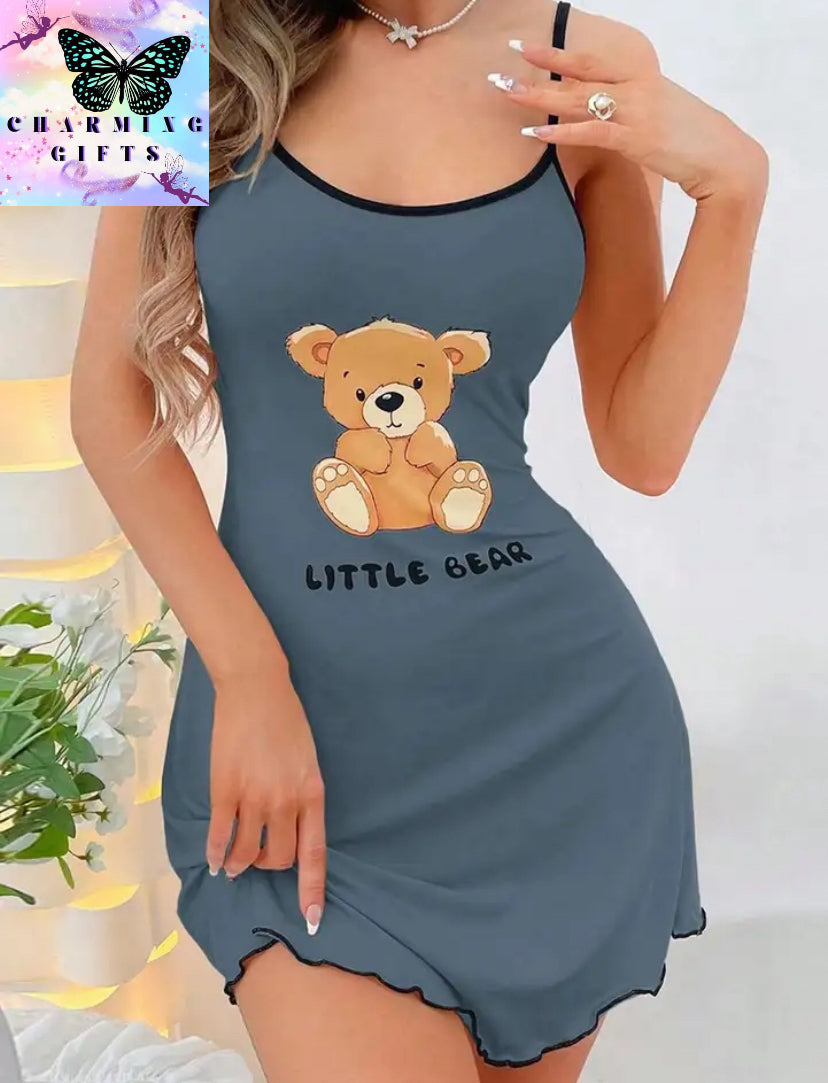 Cute Ladies Cotton Teddy Bear Nighties