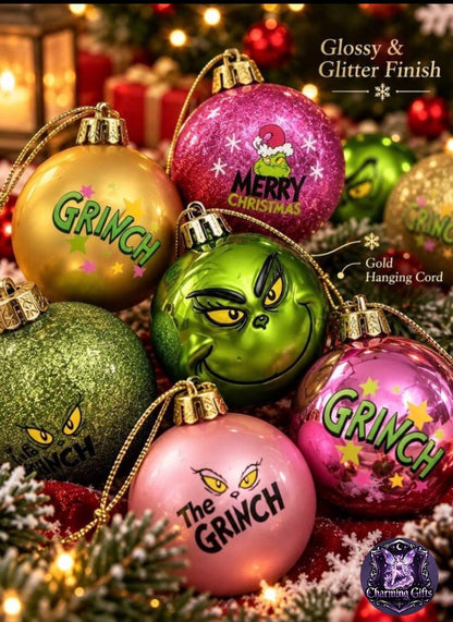 🎄 The Grinch 12‑Piece Hanging Ornament Set 🟢