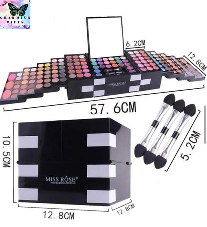 148 Color Long Lasting Waterproof Shimmer Makeup Kit Glitter Matte Eyeshadow Eyebrow Blush Palette Travel Cosmetics Set