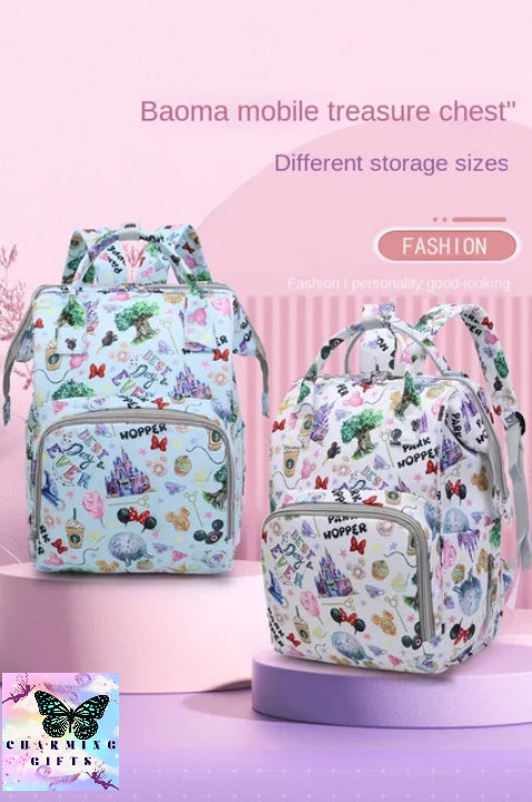 Disney Mummy Bag Large Capacity Maternity Backpack Fashion Stroller Bag Mummy Backpack Multifunctional Baby Diaper Bag