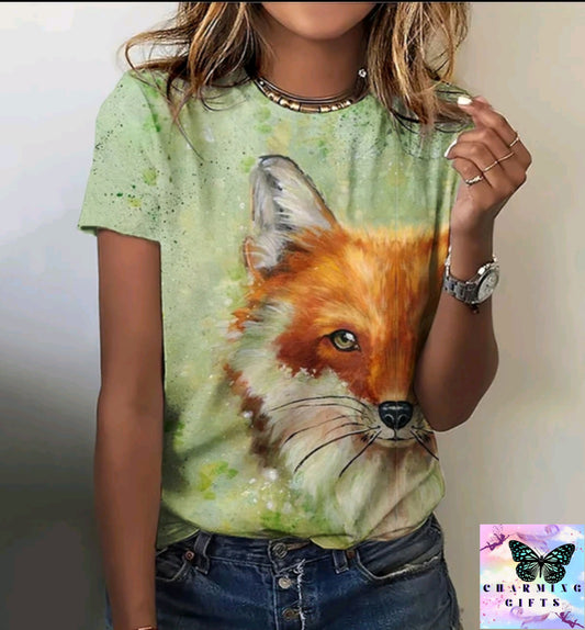 Summer New Women's T-shirts Funny Animal Print Short Sleeves Tees Fashion Street T shirt Daily Casual Female Clothing Tops