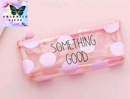 Cute Kawaii pink cat Pencil Case School Supplies for girls Stationery Gift large Pencil bag Transparent pen Bag School Tools