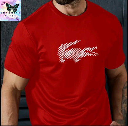 Casual Men's T-Shirt Crocodile Pattern Tee Shirt Male Looes Short Sleeved Tshirt 3d Printing Tees Outdoor Oversized Men Clothing