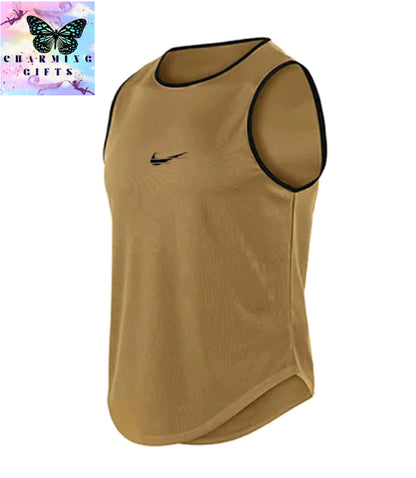 Summer Fashion Gym Vest For Men Sports Fitness Bodybuilding Sleeveless Tank Top Quick-drying Mesh Running Tank Top Men Clothing