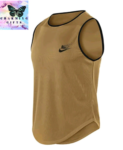 Summer Fashion Gym Vest For Men Sports Fitness Bodybuilding Sleeveless Tank Top Quick-drying Mesh Running Tank Top Men Clothing