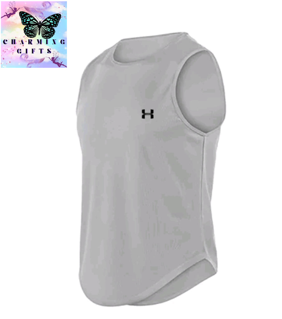 Summer Men's Mesh Bodybuilding Tank Tops Quick Dry Fitness Sports Vest Basketball Sleeveless Shirt Fitness Brand Printed Vest