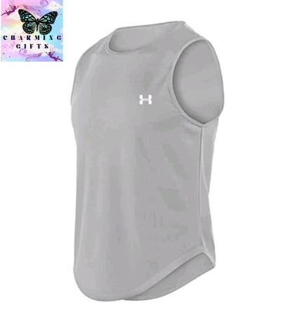 Summer Men's Mesh Bodybuilding Tank Tops Quick Dry Fitness Sports Vest Basketball Sleeveless Shirt Fitness Brand Printed Vest