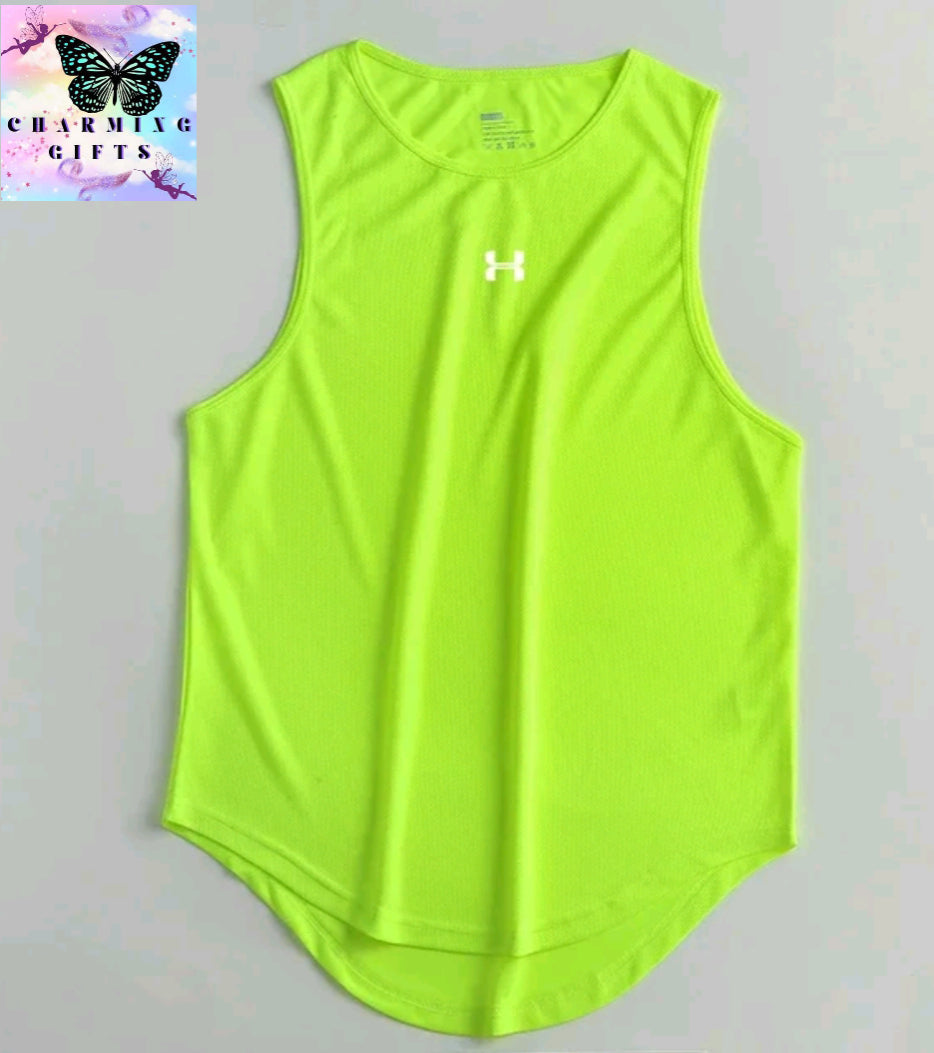 Summer Men's Mesh Bodybuilding Tank Tops Quick Dry Fitness Sports Vest Basketball Sleeveless Shirt Fitness Brand Printed Vest