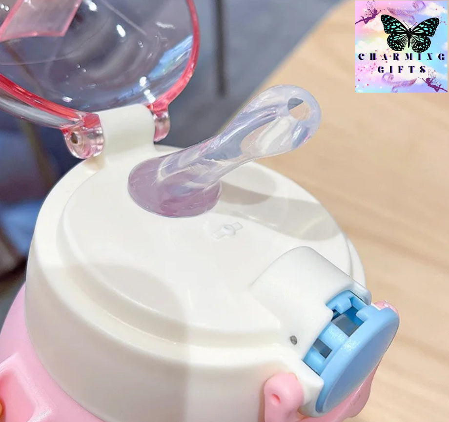 690ml Sanrio Large Capacity Water Bottle Cinnamoroll Kuromi My Melody Portable Straw Water Cup for Outdoor Sports Fitness