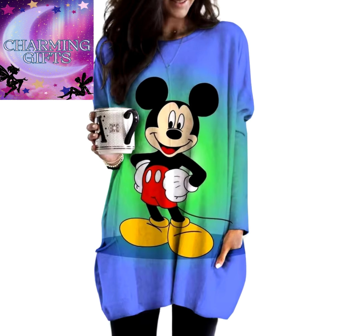 Micky mouse long sleeve pocket jumper