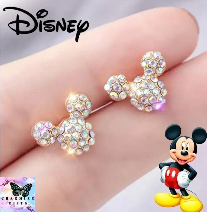 Disney Mickey Mouse Earrings S925 Sterling Silver Needle Simple High Quality Earring Female Jewelry Fashion Accessorie Gift