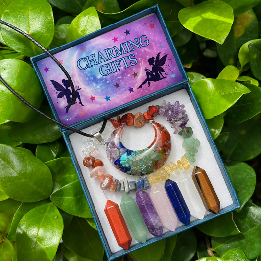 9pcs Pointed Quartz Crystal Chakra Healing Stones Set