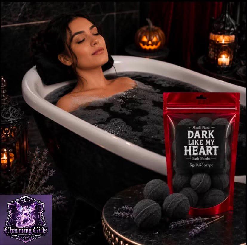 15pcs Black Lavender Bath Bombs, Halloween Mini Bath Bombs, Black Bath Soak Balls for Bathtub, Gift Basket, Party Favor, Bath Accessories